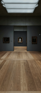 Commercial engineered hardwood flooring in a museum setting