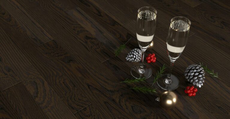 Hardwood floors host a holiday party